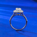 wholesale S925 Silver New 12ct Small Ice Cube Luxury Halo Cushion 6*6 White Diamond Ring-0-3