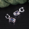 wholesale S925 Sterling Silver Exaggerated Crystal Earrings with Large 11ct Main Stone, Colored Crystal, for Women, European and American Export-0-4