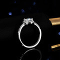 Sterling Silver Natural Blue Topaz Moissanite Ring 1ct Princess Cut-0-2