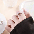 925 Silver Moissanite 05ct Ring with Royal Lace Design, Fashionable Light Luxury Style-0-1