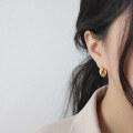 wholesale S925 Sterling Silver Gold Plated Minimalist Concave-Convex Smooth Surface Small Earrings for Women-0-2