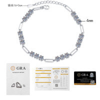 Wholesale S925 Sterling Silver 5.4ct Moissanite Bracelet, Luxurious & Versatile Women's Jewelry.-5.4-carat moissanite  925 silver