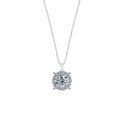 Rhodium-Plated Moissanite Sunflower Pendant Necklace for Women-0-3