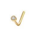 wholesale 925 Sterling Silver Single Round Cz Nose Ring With L-shaped For Women-0-7