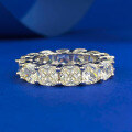 wholesale S925 silver chubby square 5*5mm G-color diamond pave ring stacking diamond ring women's ins-style ring band-0-5