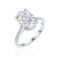 wholesale 925 Sterling Silver Cross-border 55ct Carat Diamond Ring Oval 5A Ice Flower Princess Cut Cubic Zirconia Women's High-end Light Luxury-0-1