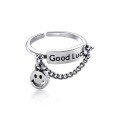 wholesale S925 Sterling Silver Trendy Goodlucky Ring for Women, Unique Niche Design Disco Ring, Internet Celebrity Ins Style-0-4