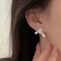 wholesale S925 Sterling Silver Minimalist Twisted Knot Ear Studs Women's French New Style Versatile Small Advanced Sense Earrings-Sterling silver