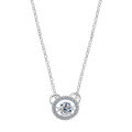 Sterling Silver Jumping Heart Pendant Necklace, Minimalist Design-0-3