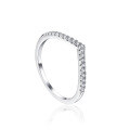 wholesale S925 Sterling Silver Hot-selling Jewelry Pan Ring for Women, Minimalist and Fashionable Row of Micro-set Zirconia Index Finger Ring, Same Style as Big Brands-0-1