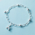 wholesale 990 Sterling Silver Fresh and Sweet Ins-style Balloon Dog Beaded Pearl Chain Bracelet S7894-0-2