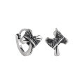 wholesale S925 Sterling Silver Cross Crown Vintage Style Ear Studs with Unique Distressed Design-0-5