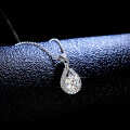 Sterling Silver Pendant with 1-Carat Moissanite, Pear-Shaped Women's Necklace-0-2