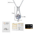 S925 Sterling Silver Moissanite Pendant Necklace, Women's Minimalist Luxury-0-5