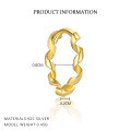 wholesale S925 Sterling Silver Round Twisted Line Minimalist French Style Small Trendy Ear Clasp-0-6