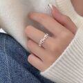 wholesale S925 silver hollow-out heart ring for women, spring and summer new ins trendy niche woven open ring-0-0