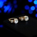 S925 Sterling Silver Moissanite Cross-Border Stud Earrings, Classic Four-Prong-0-1