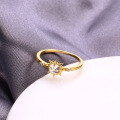 wholesale 925 Sterling Silver, Japanese Same Style Shining Ring, Light Luxury Vintage Natural White Crystal Ring for Women, Small Sun Ring-0-2