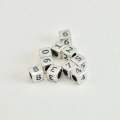 wholesale Sterling silver retro number cube beads Thai silver bracelet spacer beads DIY hand-strung bead braided rope accessories-0-3