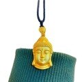 wholesale Metal Material: Gold-plated Same as in gold stores Solid sand gold Buddha head pendant for eternal peace Women's necklace with Vairocana Buddha lotus woven rope, retro style-0-4