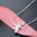 wholesale S925 sterling silver and zirconia elegant and fresh Korean-style cute little dragonfly pendant necklace for women-0-2