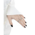wholesale S925 Sterling Silver 922 Niche Minimalist Ins Double-Layer Hollow Stackable Adjustable Open Ring for Women-0-3