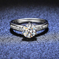 925 Sterling Silver Moissanite Six-Prong Crown Ring for Women Wholesale-0-0