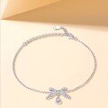wholesale Silver S925 Waterdrop Bow Bracelet, High-end Fashion Luxury Brand Style Jewelry-0-4