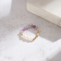 wholesale S925 Sterling Silver Powder Opal Lilac Natural Freshwater Pearl Ring for Women, Small Accessory, Minimalist and Fashionable Elastic Finger Ring-0-2