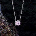 S925 Silver Pink High-Carbon Diamond Ice-Cut Choker Necklace Wholesale-0-1