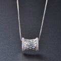 wholesale S925 Sterling Silver with Zirconia Hollow-Out Pendant Necklace, Minimalist Women's Choker Accessory Wholesale from Source Factory-0-1