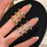 wholesale [18K Gold Plated] S925 Sterling Silver Starry Asteroid Ring, Small and Trendy, High-End Luxury Delicate Stackable Diamond Ring-Gold US size 6 (Hong Kong 12-13)