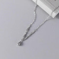 wholesale S925 Silver Nalan Minimalist Design Delicate Sweet and Fresh Plain Drop Wave Necklace Y01835-0-3