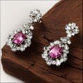 wholesale 925 Silver Gold-Plated Earrings with High-Carbon Diamonds and High-Quality Pink Diamonds for Party Events, Exquisite and Niche Versatile Jewelry for Women-0-3
