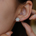 925 Sterling Silver Hip Hop American Style Moissanite Earrings, D Color, Unisex, Cross-border Amazon Best-seller-0-1