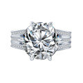 wholesale S925 Sterling Silver 10K Luxury Moissanite Women's Ring Princess Silver Jewelry-0-4