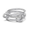 wholesale S925 Sterling Silver Women's Ring with Minimalist Design, Small and Unique, Stackable Circle Ring for a Look-0-4