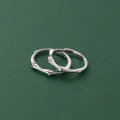 wholesale S925 silver bamboo joint diamond-inlaid couple ring for men and women, small and sophisticated, high-end sense, R00494-0-2