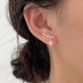 wholesale S925 Sterling Silver Eight-Pointed Star Ear Studs Women's New Trendy Design Minimalist Internet-Famous Elegant Earrings-0-0