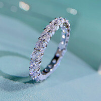 wholesale S925 Silver New Style Women's 3mm Full Diamond Ring,Ins Fashion for Gift Giving-3mm full diamond No. 9