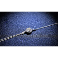 925 Silver Moissanite Round Bezel Simple Women's Bracelet Live Factory Direct-0-1