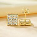 Metal Fashion Minimalist Square Stud Earrings, Versatile Office Essential-0-1