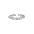 wholesale S925 sterling silver lava texture irregular couple rings, small batch unique double-layer spliced stackable matching bands-0-6