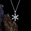 925 Sterling Silver TikTok Christmas Snowflake Necklace Pendant-0-1