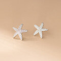 wholesale S925 Sterling Silver Fresh and Sweet Ins Style Niche Design Exquisite Full-Diamond Starfish Ear Stud M06632-0-2