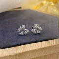 wholesale S925 Sterling Silver Korean-style Japanese Cute Diamond Bow Ear Studs Minimalist Exquisite Niche Design Earrings-0-2