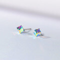 wholesale S925 Sterling Silver Cubic Ear Studs, Personality Fashion Minimalist Colorful Sparkle Temperament Sweet Earrings Jewelry E4840-0-0