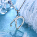 Metal Alloy Creative 26-Letter Simple Moissanite Necklace with Advanced Group Setting-0-6