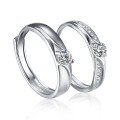 wholesale 925 Silver Creative Source Factory Couple Rings, Minimalist Matching Set for Men and Women, Diamond-Embedded Open Finger Rings for Dropshipping-0-5