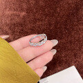 wholesale S925 sterling silver hollow floral ring for women, Korean-style petal design, luxurious and trendy, small and unique, fashionable index finger ring-0-4